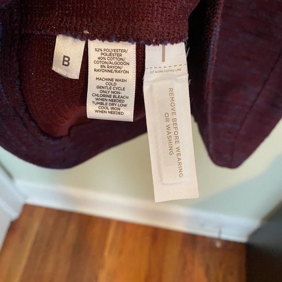 NWT LOFT short-sleeved burgundy-red knit shift dress - Picture 4 of 5